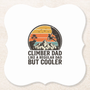 Climber Dad Vintage Sunset Funny T-Shirt Design_1 Paper Coaster