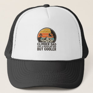 Climber Dad Vintage Sunset Funny T-Shirt Design_1 Trucker Hat