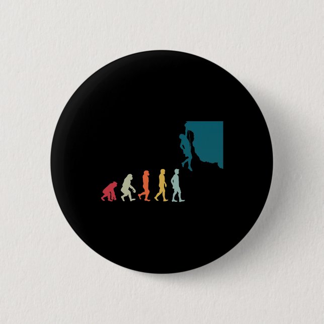 Climber Evolution Climbing  6 Cm Round Badge (Front)