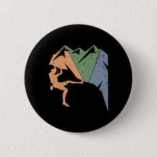 Climber Mountaineering Rock Climbing Mountains 6 Cm Round Badge
