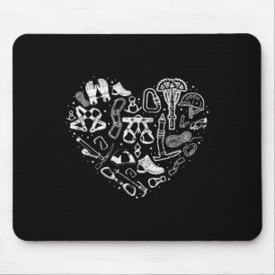 Climber Rock Climbing Equipment Girl Heart Carabin Mouse Pad