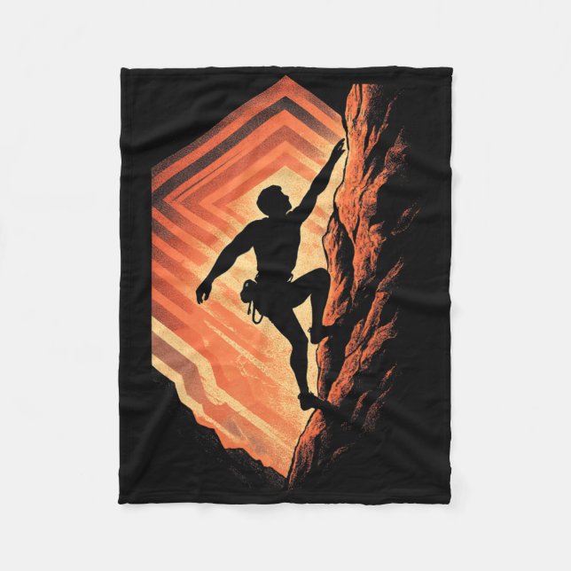 Climber - Vintage Bouldering Solo  Fleece Blanket (Front)