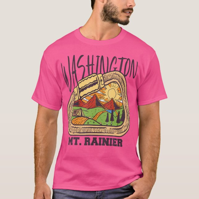 Climber Washington Mount Rainier Mountaineer Natur T-Shirt (Front)
