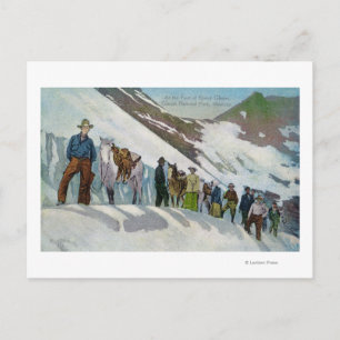 Climbers at Foot of Sperry Glacier Postcard