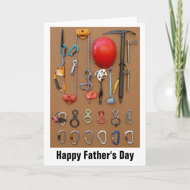 Climbers Equipment greeting for Dad Card (Front)