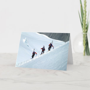 Climbers, Mont Blanc, France Holiday Card