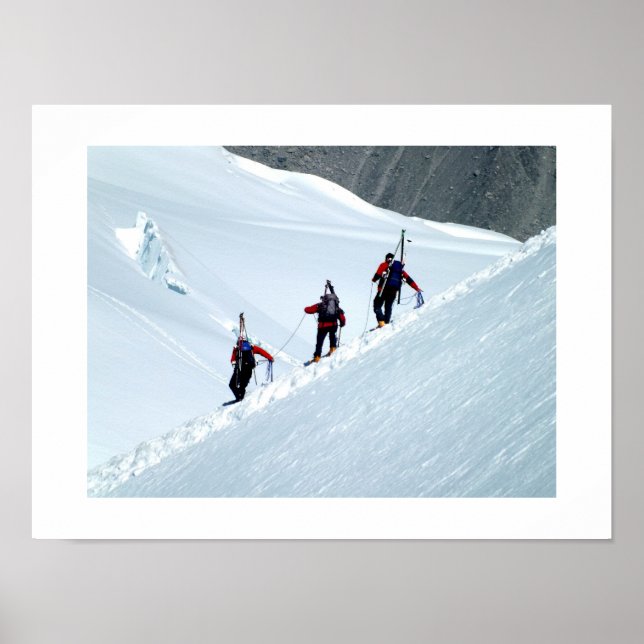 Climbers, Mont Blanc, France Poster (Front)