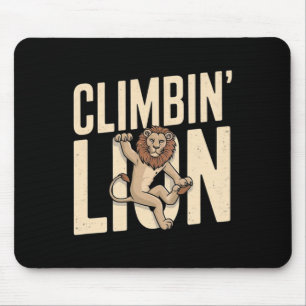 Climbin Lion - Funny Climber Mouse Pad