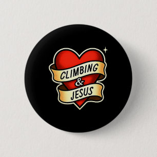 Climbing And Jesus Christian 6 Cm Round Badge
