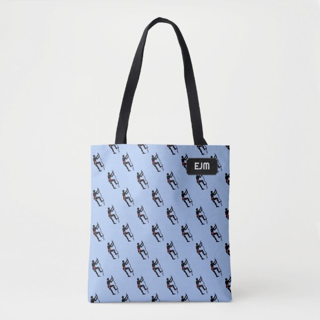 Climbing and Mountaineering - add initials or name Tote Bag (Front)