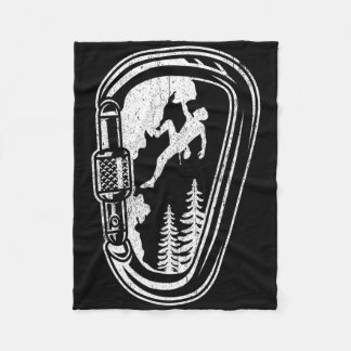 Climbing Boulder Mountains Carabiner Climbing Moun Fleece Blanket