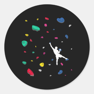 Climbing Boulder Wall Rock Climber Bouldering _2 Classic Round Sticker