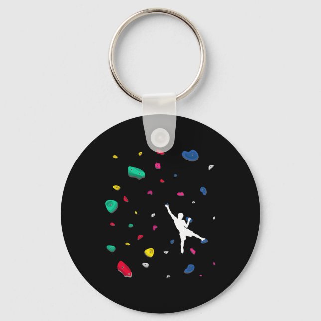 Climbing Boulder Wall Rock Climber Bouldering _2  Key Ring (Front)