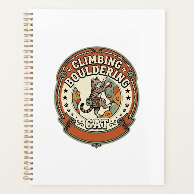 Climbing Bouldering Cat Climbing Bouldering Cat Vi Planner (Front)