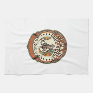 Climbing Bouldering Cat Climbing Bouldering Cat Vi Tea Towel