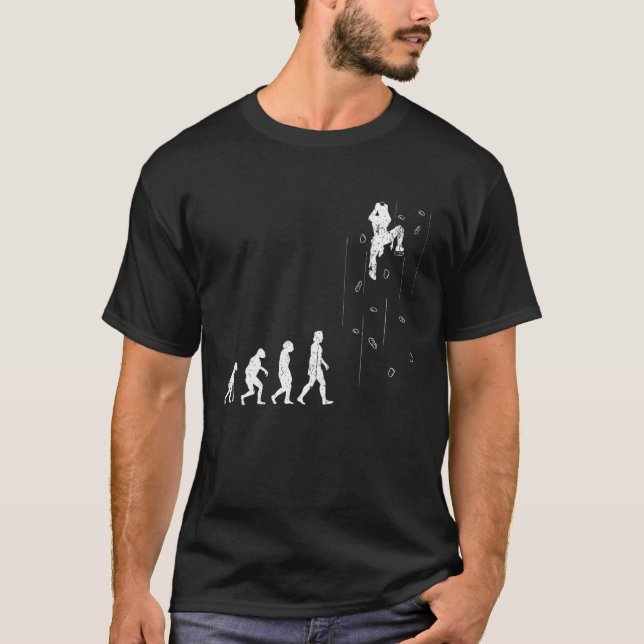 Climbing Bouldering Evolution Mountaineering Climb T-Shirt (Front)