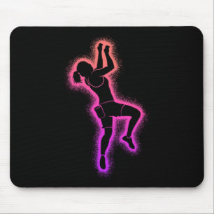 Climbing Bouldering Girls Women Rock Climber Mouse Pad