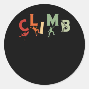 Climbing Bouldering Rock Climber Climbing Extreme Classic Round Sticker