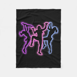 Climbing Bouldering Silhouettes Girls Women Rock C Fleece Blanket
