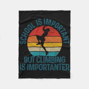 Climbing Bouldering Vintage Saying Funny Climbing Fleece Blanket