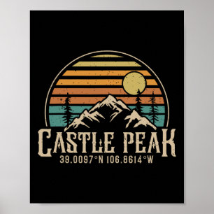 Climbing Castle Peak Colorado Hiking Mountain Cast Poster
