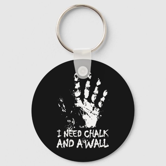 Climbing Chalk Boulder Wall Imprint Logo  Key Ring (Front)