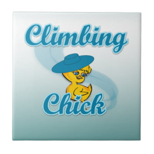 Climbing Chick #3 Tile