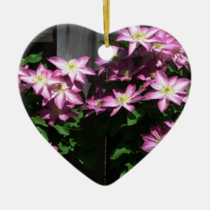 Climbing Clematis Purple Spring Flowers Ceramic Tree Decoration