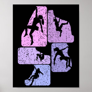 Climbing Climbing Mountaineering Bouldering Women Poster