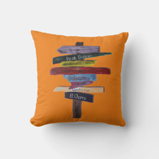Climbing destinations cushion