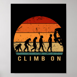 Climbing Evolution - Bouldering Climbing Mountaine Poster