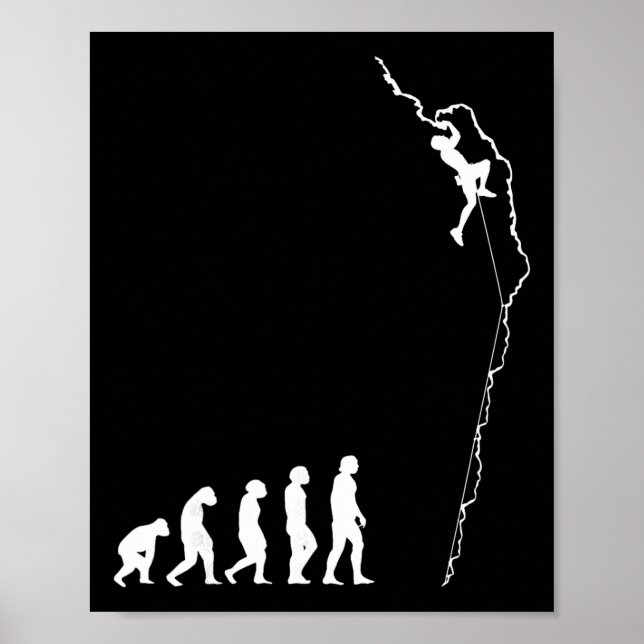Climbing Evolution - Fun Bouldering Rock Climber  Poster (Front)