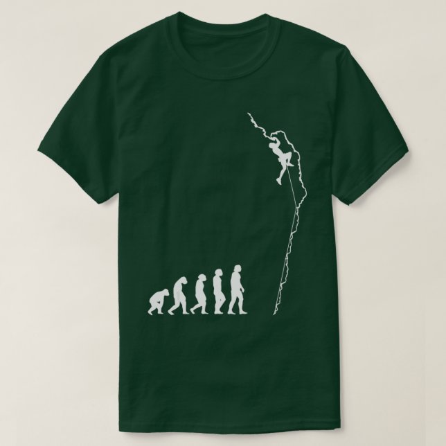 Climbing Evolution Funny Bouldering Rock Climber T-Shirt (Design Front)