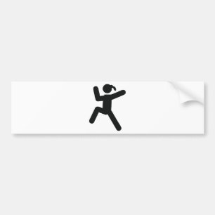 climbing girl icon bumper sticker