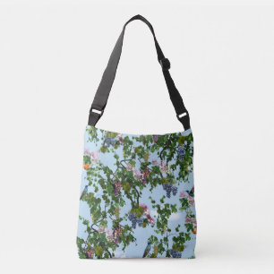Climbing grapevines & honeysuckles flowers crossbody bag