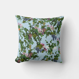 Climbing grapevines & honeysuckles flowers cushion