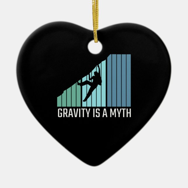 Climbing - Gravity Is a Myth Ceramic Tree Decoration (Front)