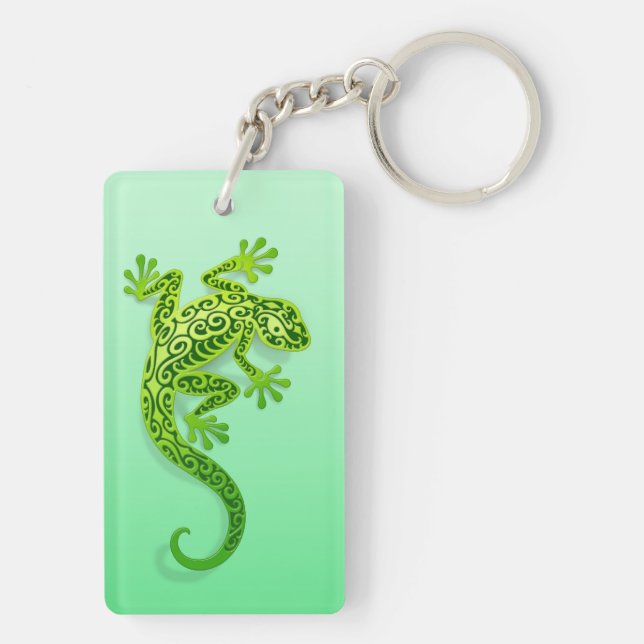 Climbing Green Gecko Key Ring (Back)