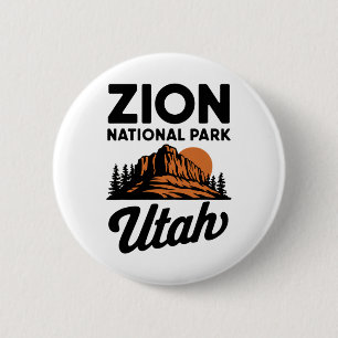 Climbing Hiking Camping Zion National Park Utah Ad 6 Cm Round Badge