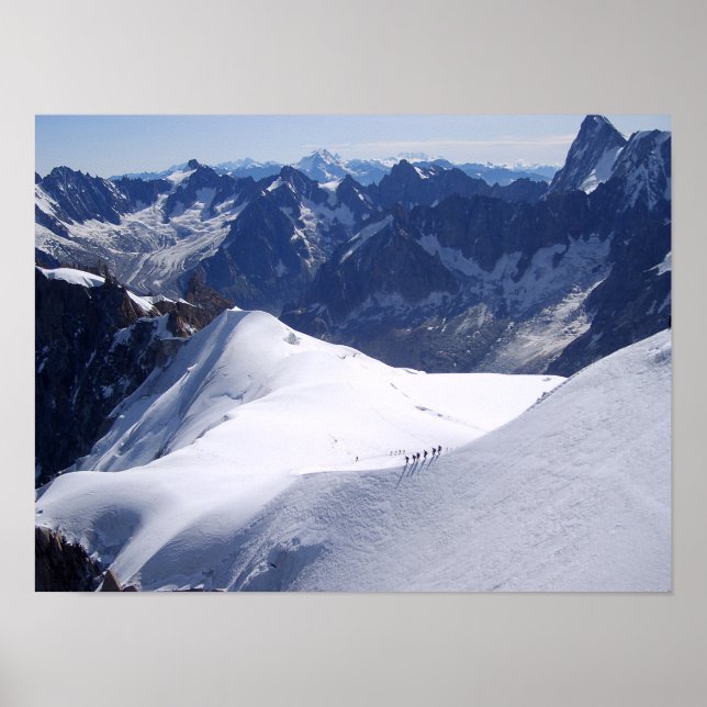 Climbing in massive Mont Blanc, Chamonix, France Poster (Front)