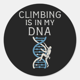 Climbing Is In My Dna Helix Graphic  Classic Round Sticker