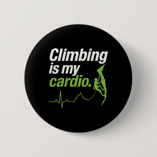 Climbing Is My Cardio Ecg Adventure Graphic 6 Cm Round Badge