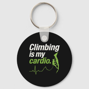 Climbing Is My Cardio Ecg Adventure Graphic  Key Ring