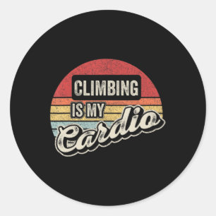 Climbing Is My Cardio Vintage Retro Rock Climbing Classic Round Sticker