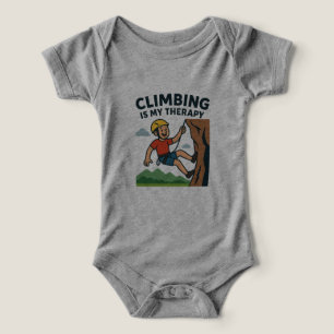 Climbing Is My Therapy Cartoon Rock Climber Design