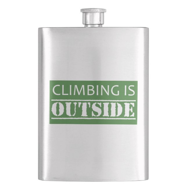Climbing Is Outside Hip Flask (Front)
