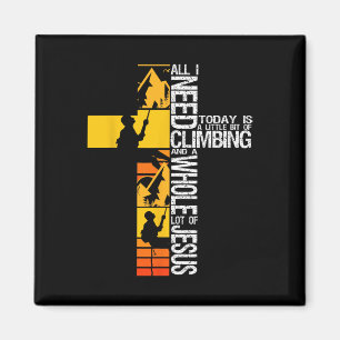 Climbing Jesus Is My Rock Christian Rock Climber B Magnet