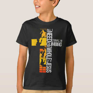 Climbing Jesus Is My Rock Christian Rock Climber B T-Shirt