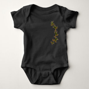 Climbing Line Of Frogs Baby Bodysuit