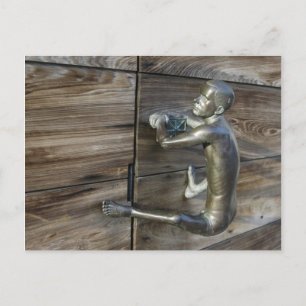 Climbing Man Door Knob Postcard